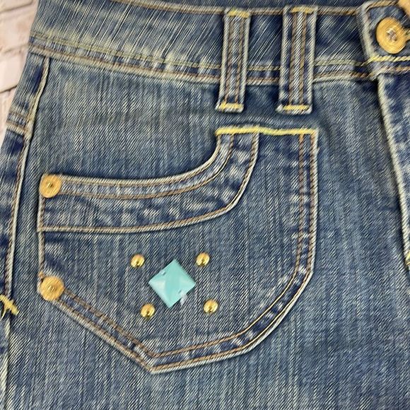 NWT Women’s Blue Identity Blue Stoned Detailed Stretchy Denim Jean (6P) FQ24 - Picture 8 of 11